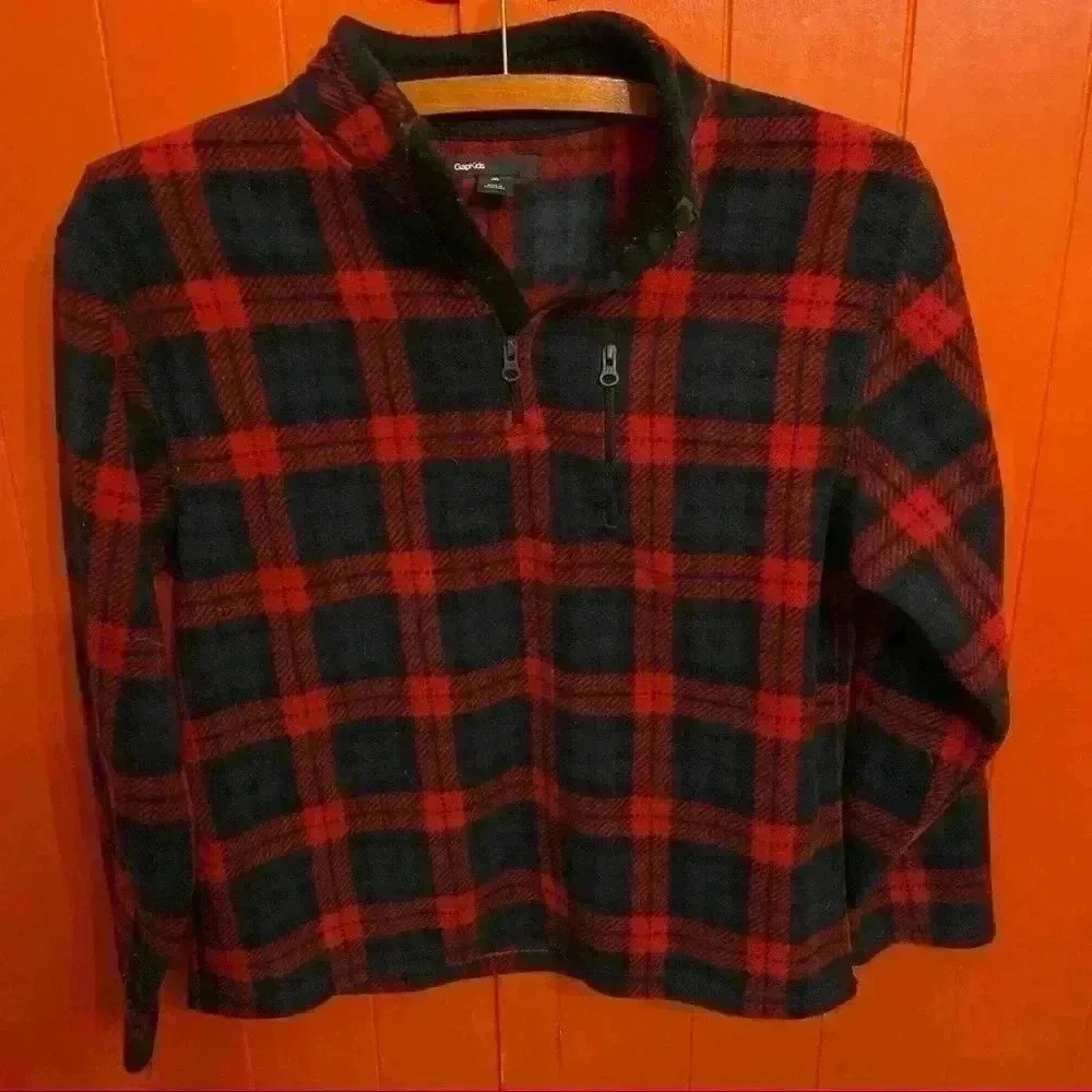 Gap plaid fleece kids M size 8